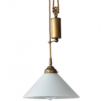 Nostalgic Rise Fall Pendant Light With Conic Glass Shade Casa Lumi