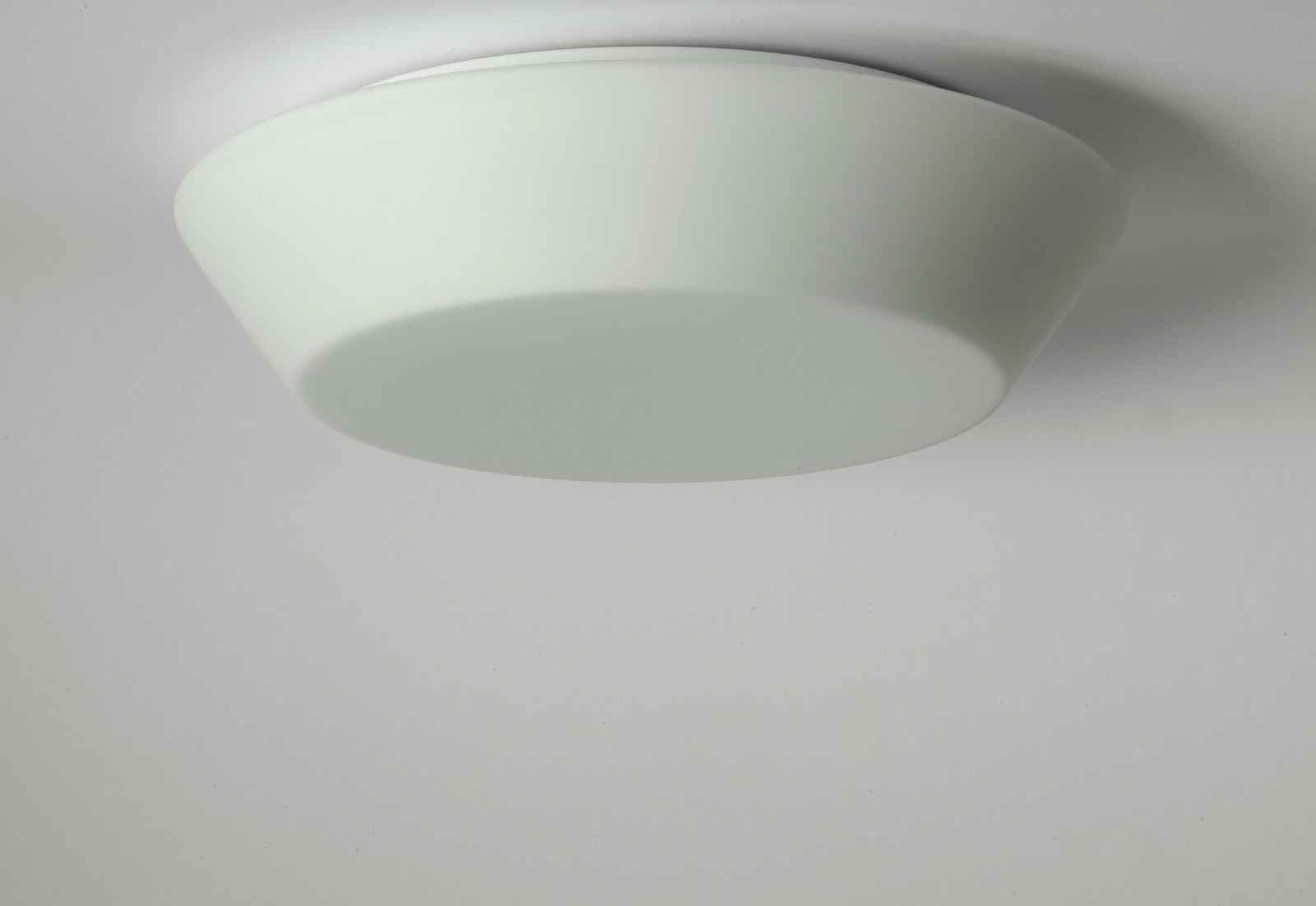 Modern Flat Ceiling Fixture With Opal Glass Shade Cara O 22