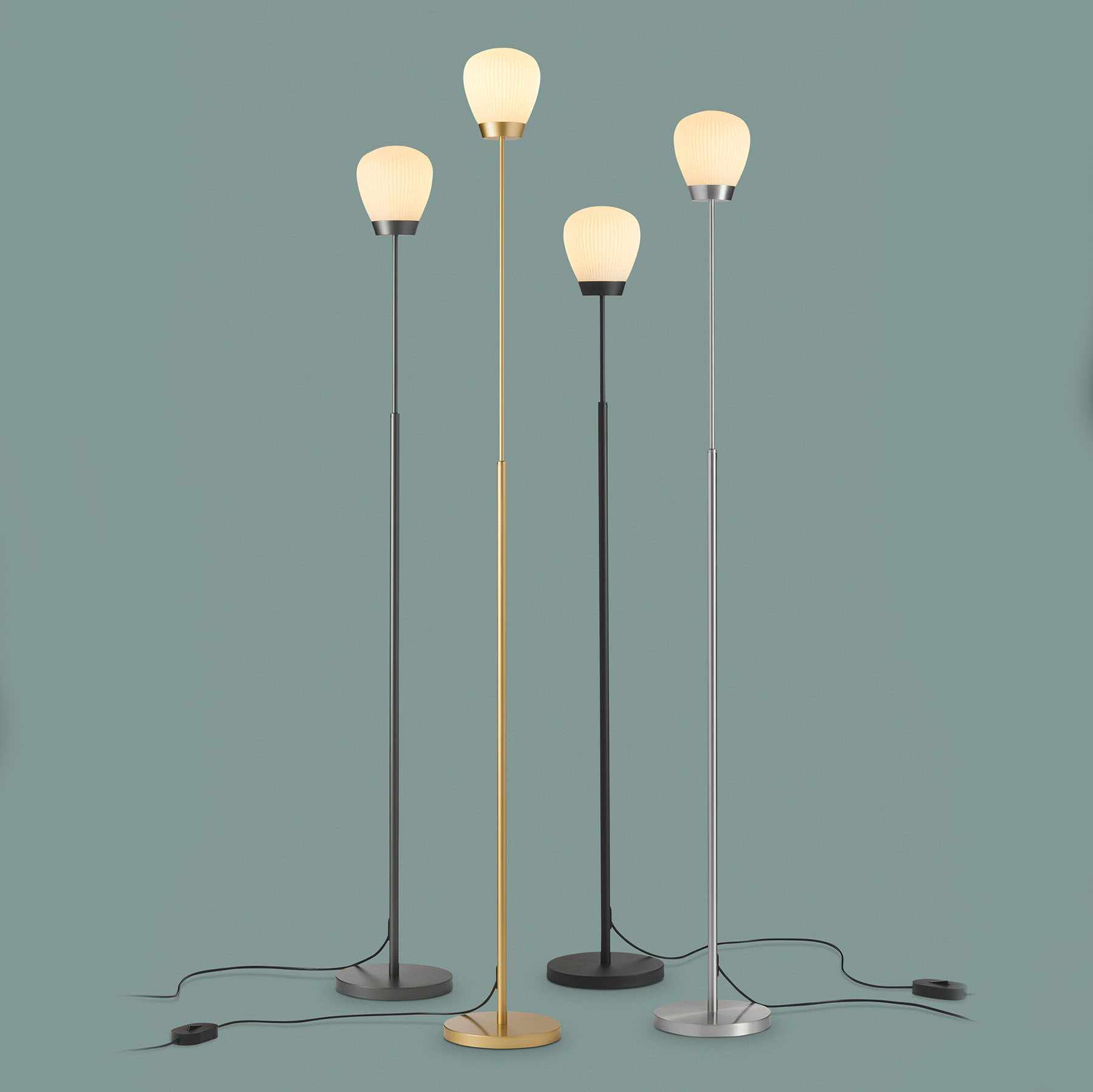 Art Déco floor lamp PLISSEE S with frosted glass shade, Fig. 5