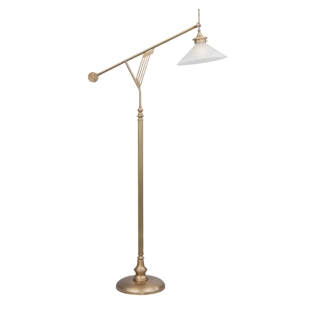 Elegant Art Deco Floor Lamp Made of Brass