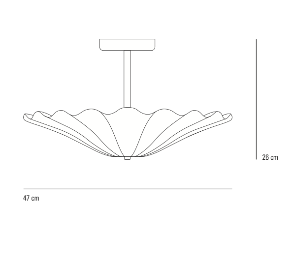 Ceiling Light Fixture with Curvy Bone China Shade CHRISTIE, Ø 47 cm, Fig. 6