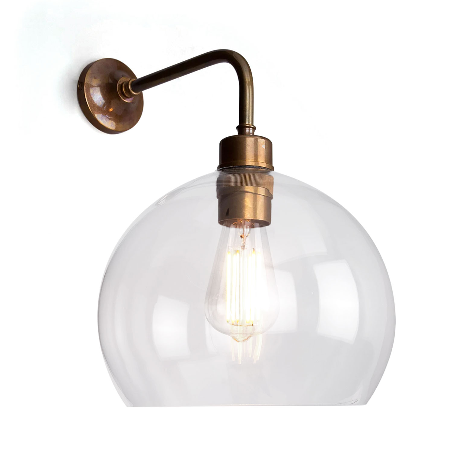 Moderne Glaskugel-Wandlampe mit Kabel, golden oder schwarz – Casa Lumi