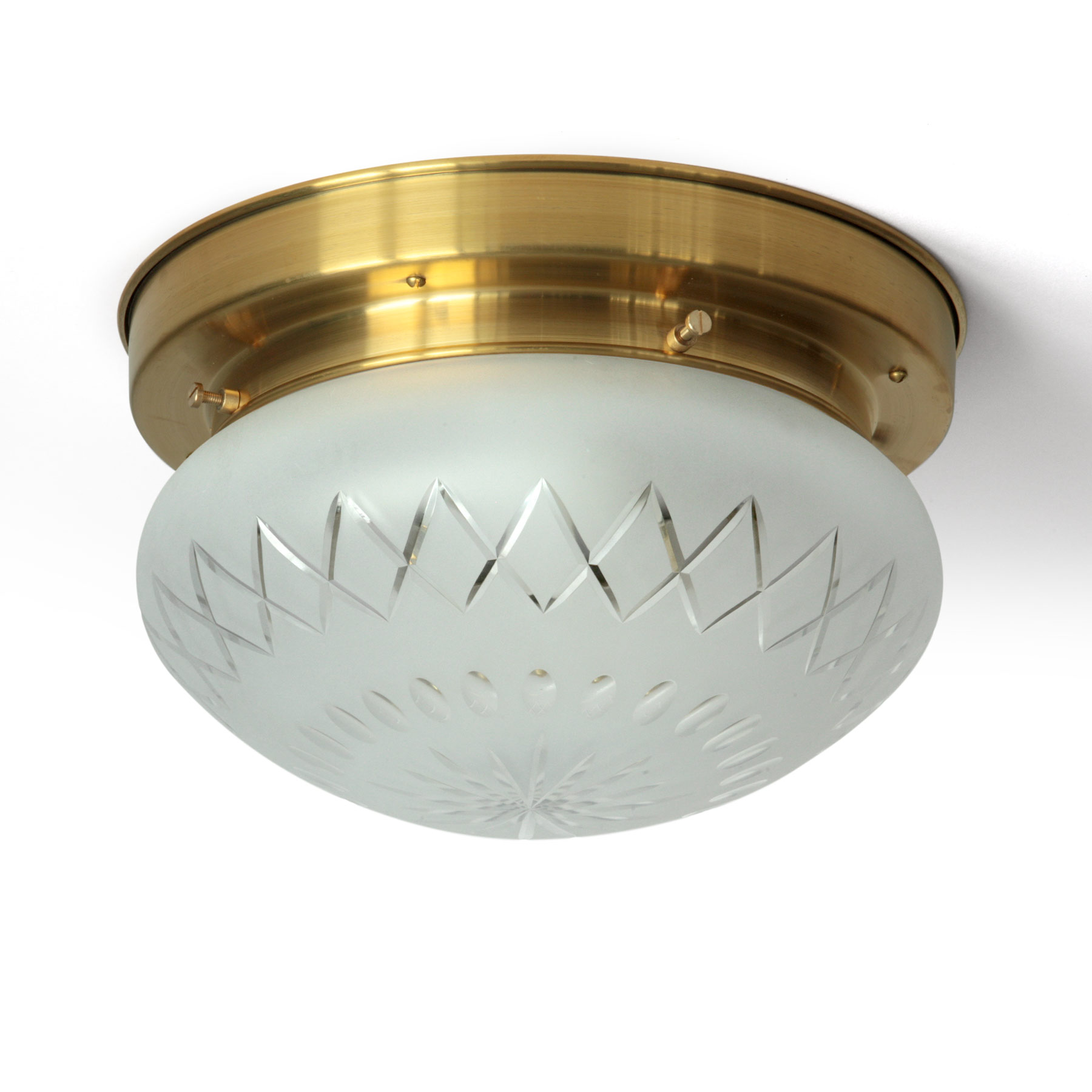 Classic Ceiling Light Fixture with Frosted Decor Glass Shade, Ø 24 cm