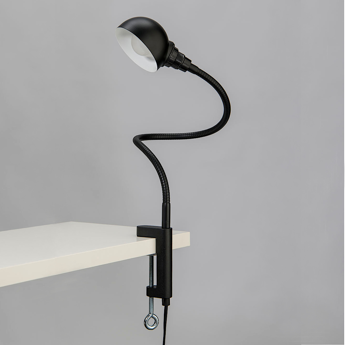 Flexible Clamp Light EISENBEIN With Hemispherical Reflector Black