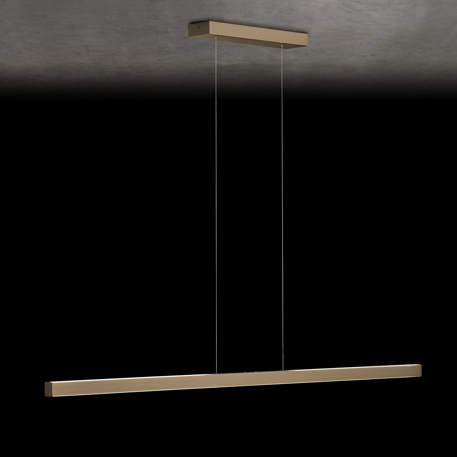 Height-adjustable LED pendant light XENA with two dimmers: Hier Modell 3 in Bronze