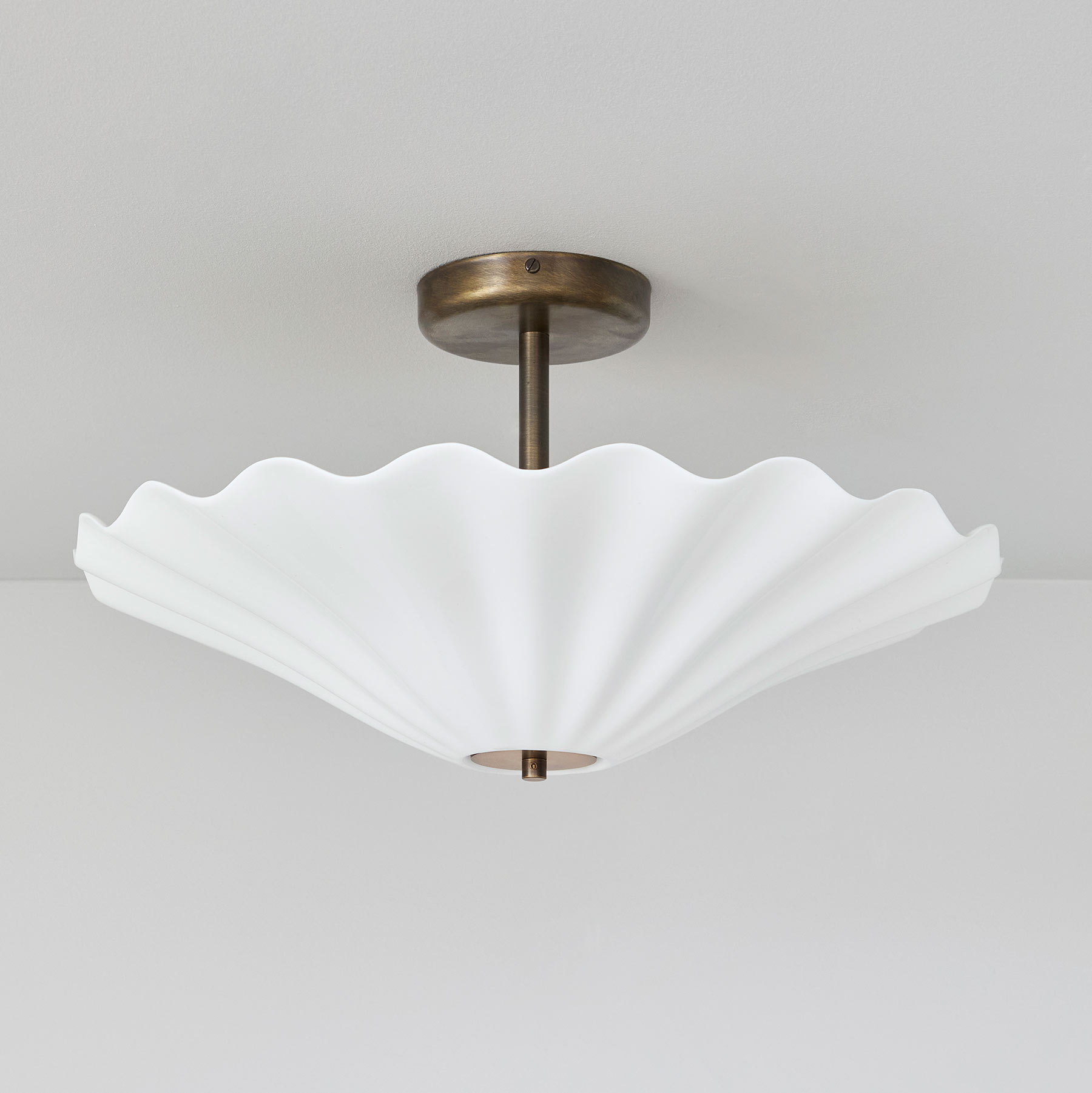 Ceiling Light Fixture with Curvy Bone China Shade CHRISTIE, Ø 47 cm