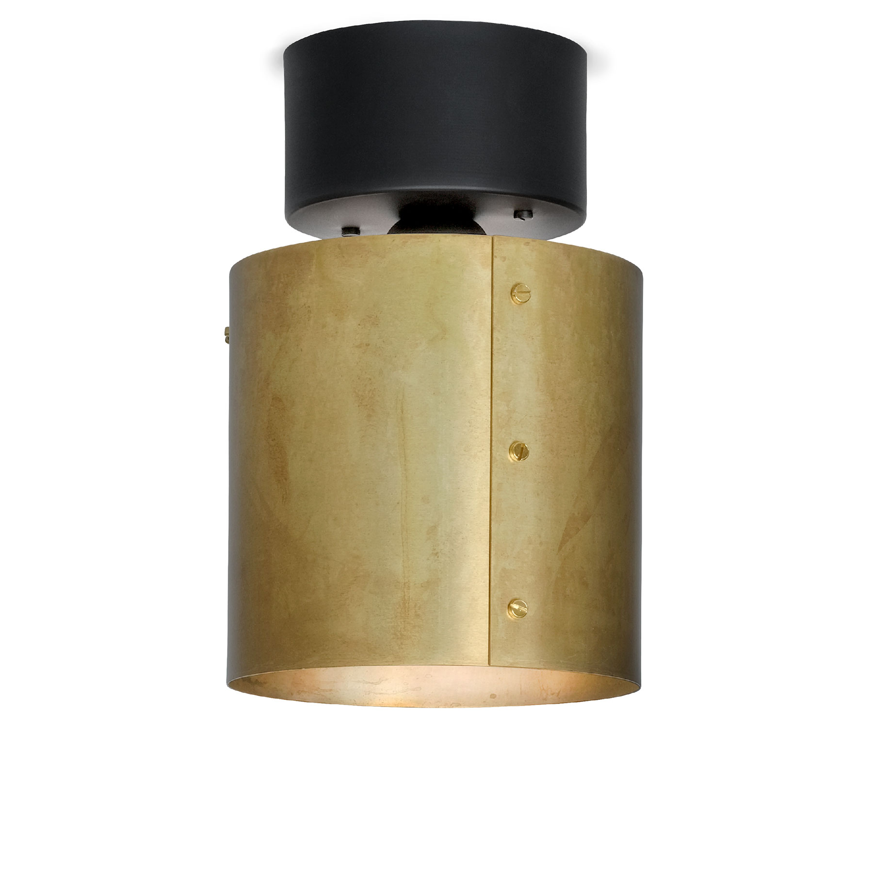 Schlichte, kleine Design-Deckenleuchte aus Messing mit Opalglas-Kugel Ø 22  cm – Casa Lumi