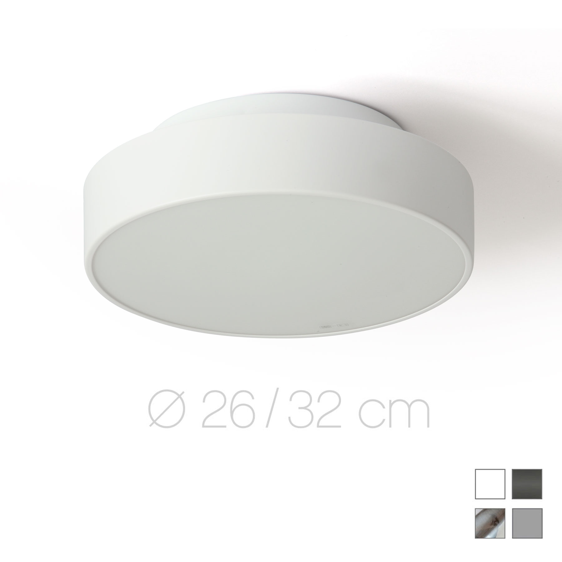Puristische, kleine Bad-Deckenlampe JOIN LED, Durchmesser ab 26 cm