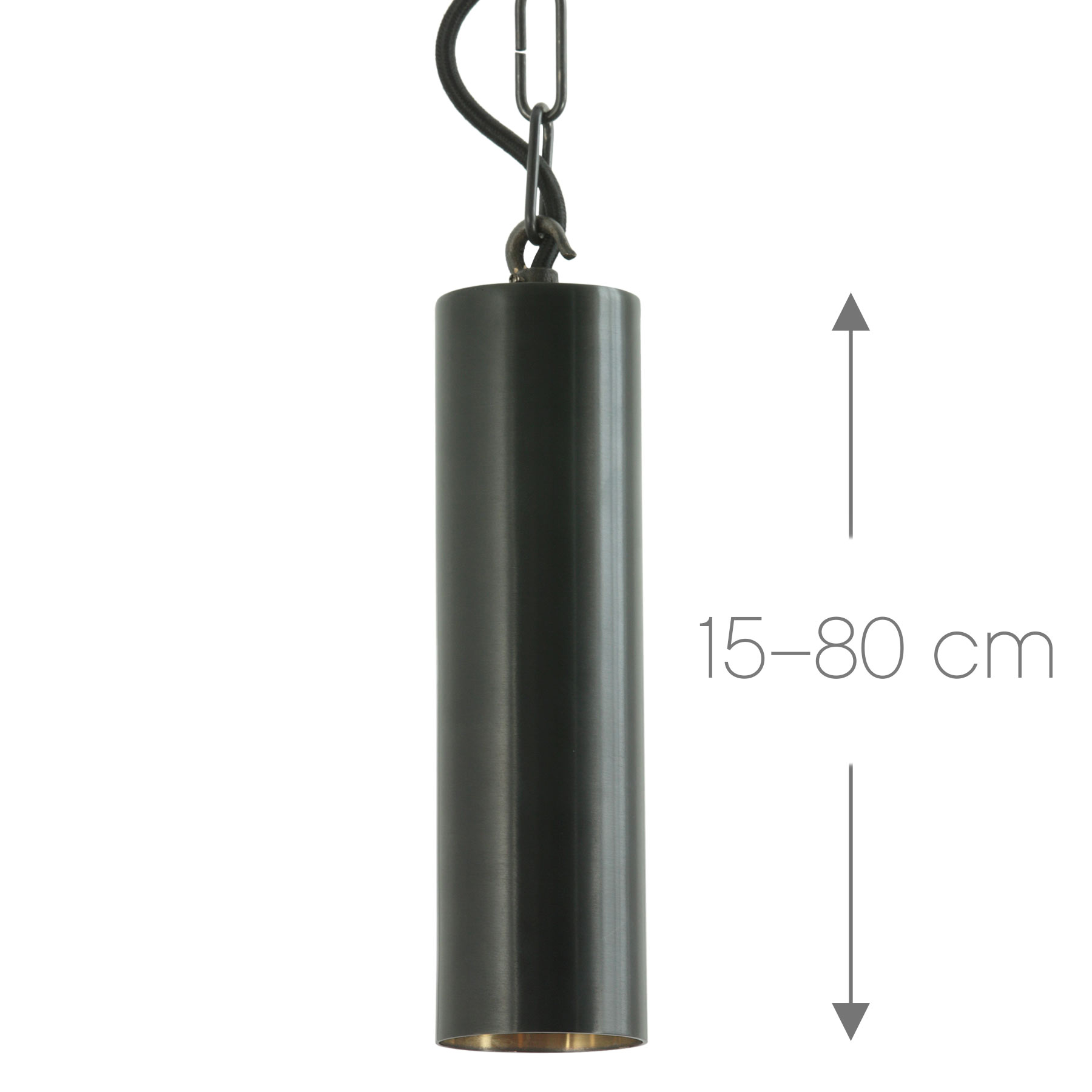 TUBULAR Slim Brass Pendant Light, length 15 – 80 cm