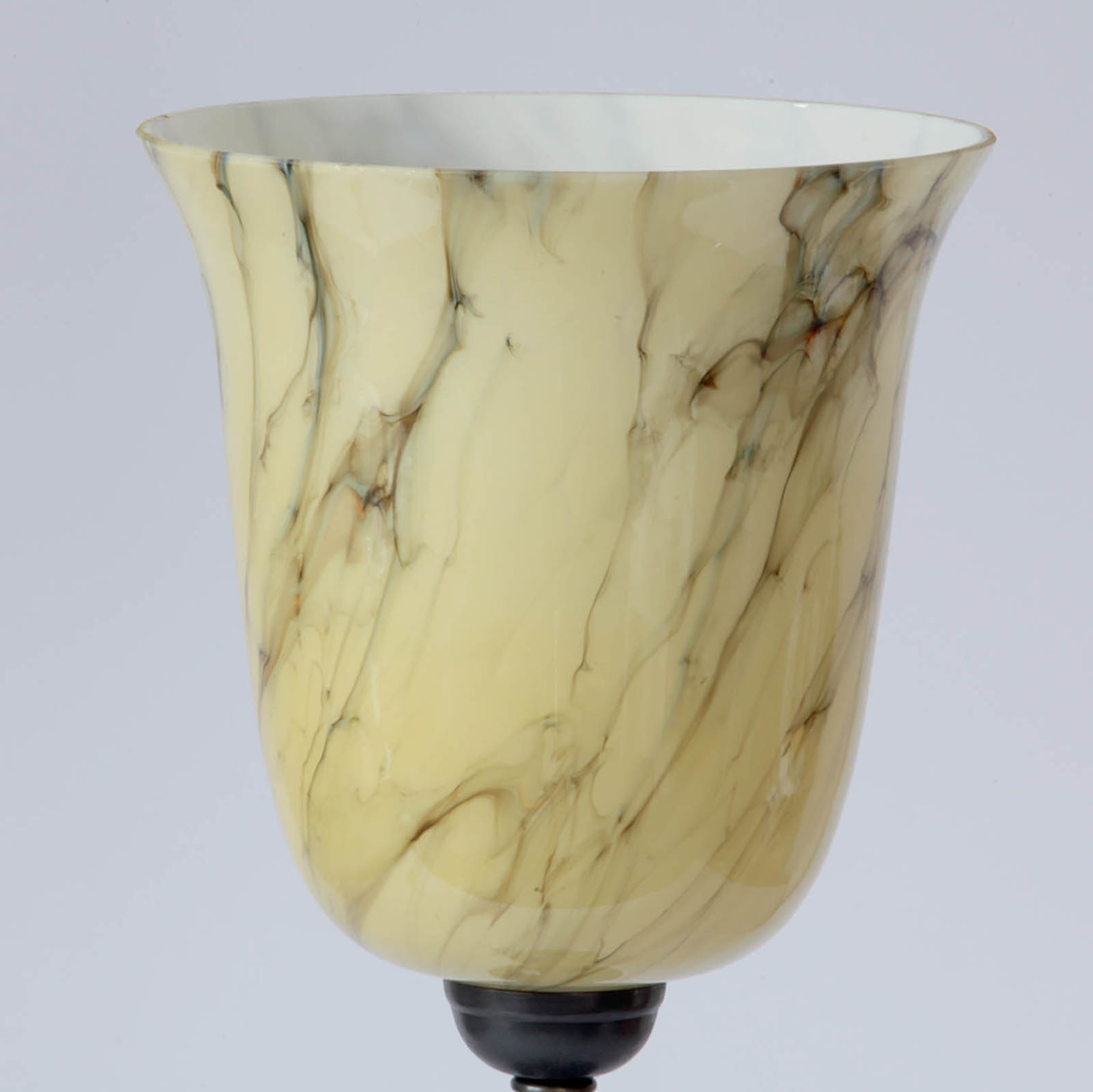 Table Lamp in the Style of the 1930ies with Marbled or White Glass Cup, Fig. 4