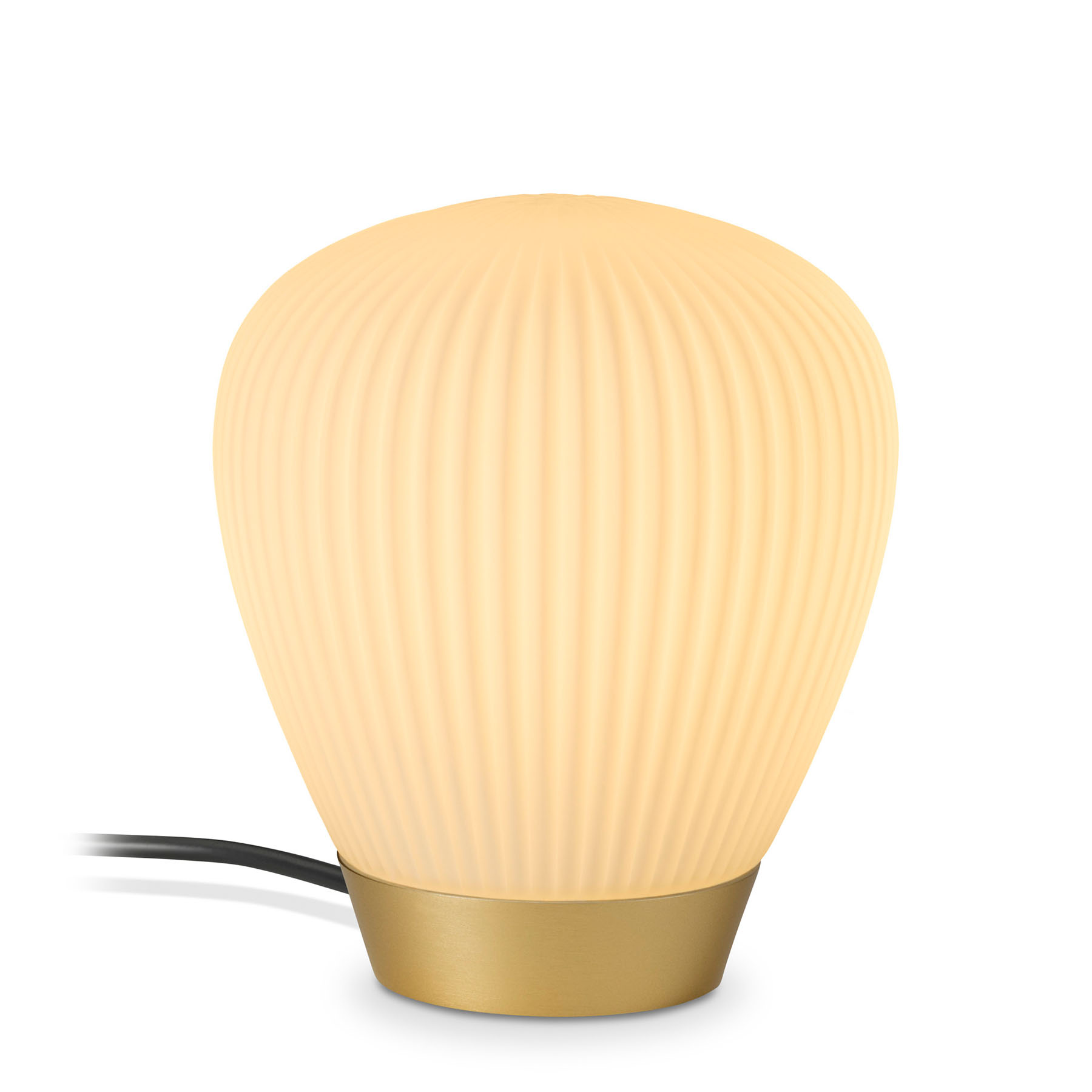 Small table lamp with frosted glass shade PLISSEE T2