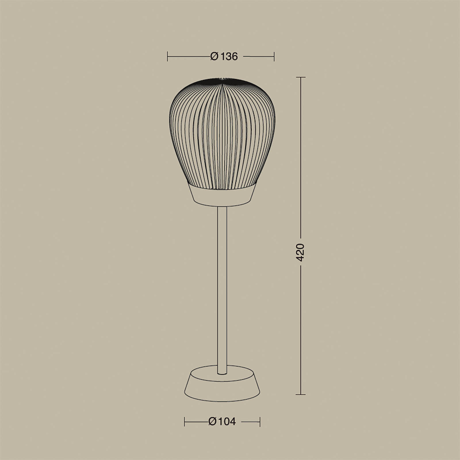 Art Déco Tischleuchte PLISSEE T1 mit mattiertem Glasschirm, Bild 10