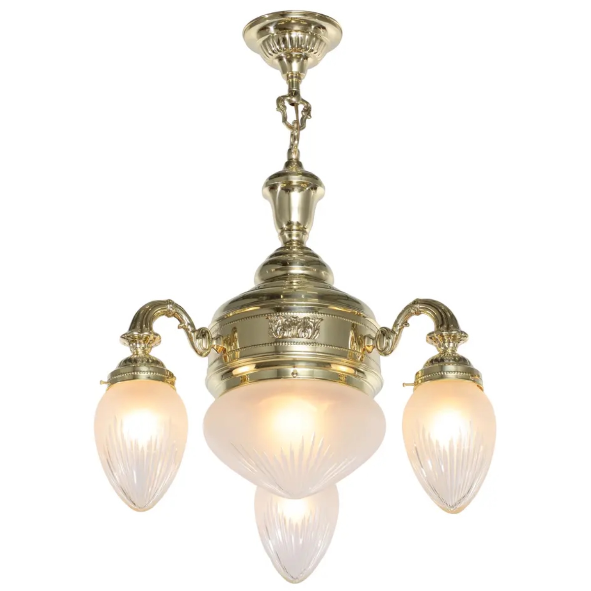 Three-armed ceiling Art Nouveau sconce POPPA II